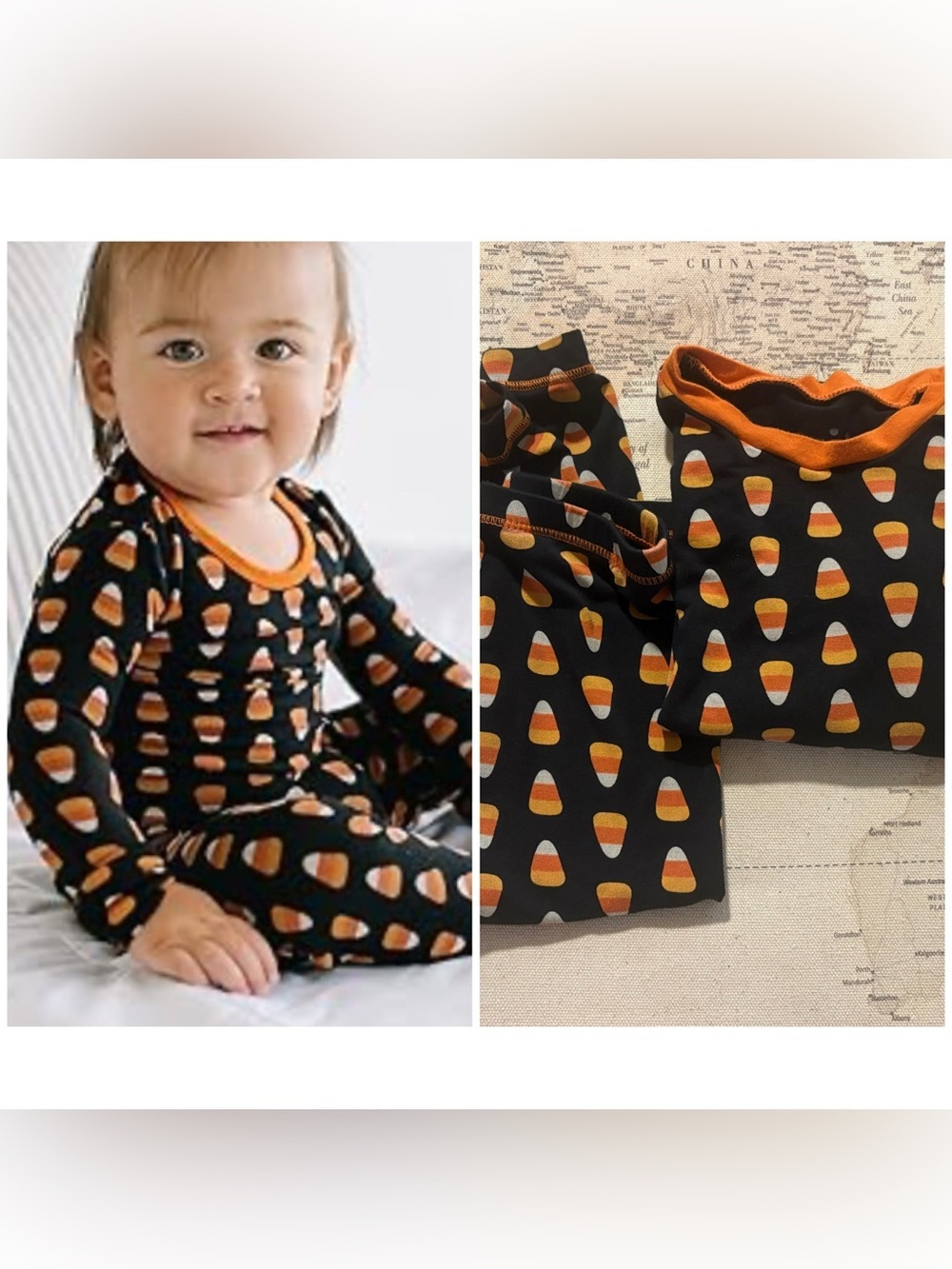 Kickee Pants Spooktacular Pajama Set Size 2T “Midnight Candy Corn”